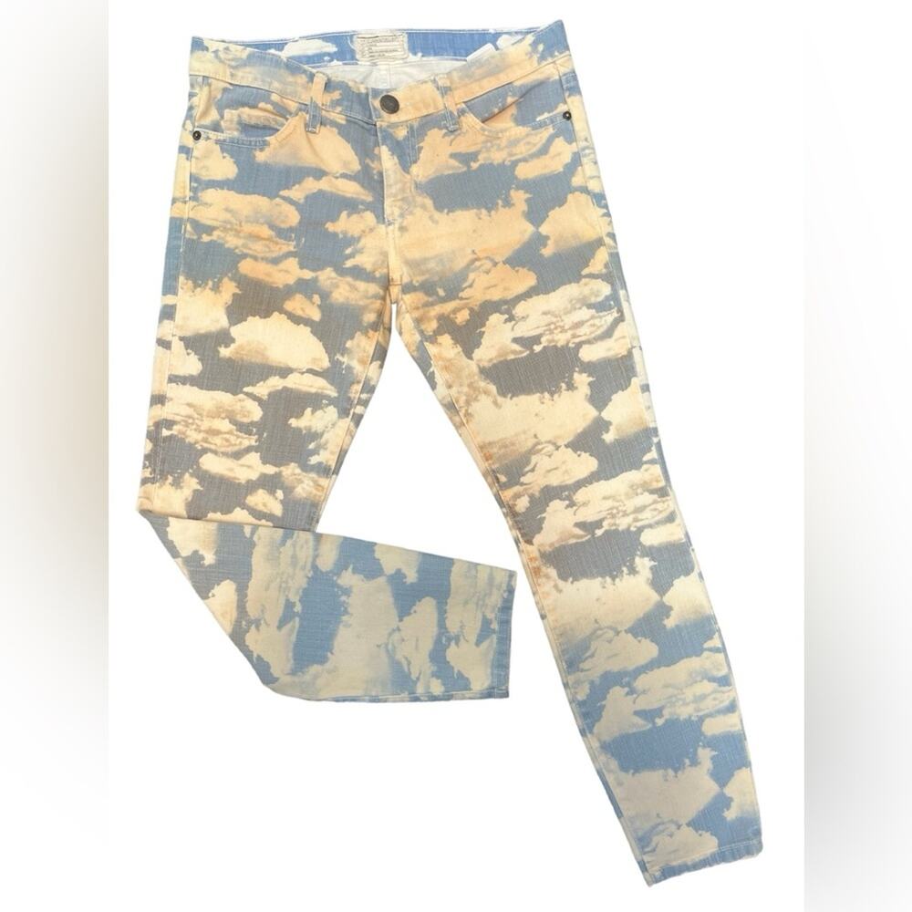 Current Elliot Sample Rare Cloud Print Low Rise Ankle Jeans